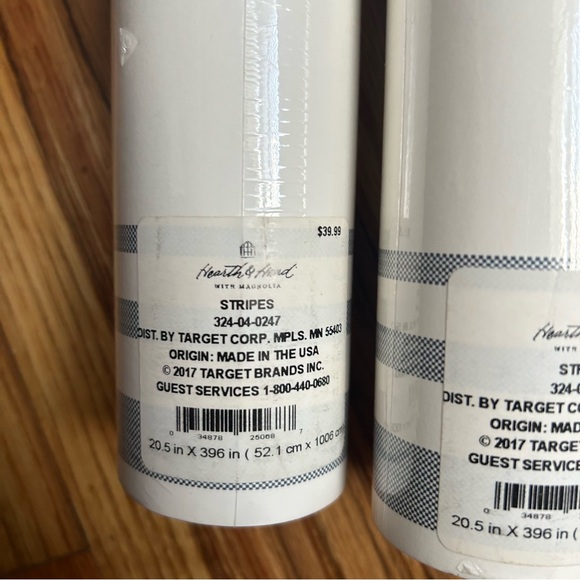 New Hearth & Hand Wall Paper Double Roll 56sqft per roll lot of Four Stripes - Picture 5 of 8